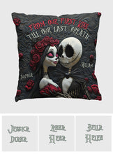 Load image into Gallery viewer, Personalized Nightmare Throw Pillow Custom Names Romantic Gift
