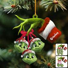 Load image into Gallery viewer, Personalized Grinchy Grandma Ornament with Custom Names for Christmas