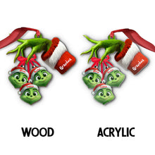 Load image into Gallery viewer, Personalized Grinchy Grandma Ornament with Custom Names for Christmas
