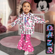 Load image into Gallery viewer, Personalized Mouse Kids Hoodie & Flare Leggings Set for Girls