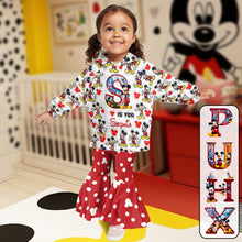 Load image into Gallery viewer, Personalized Mouse Kids Hoodie & Flare Leggings Set for Girls