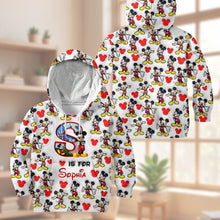 Load image into Gallery viewer, Personalized Mouse Kids Hoodie & Flare Leggings Set for Girls