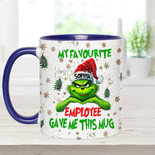 Load image into Gallery viewer, Personalized Grinch Accent Mug Custom Name Gift for Colleague