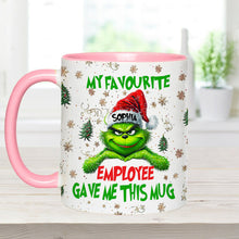 Load image into Gallery viewer, Personalized Grinch Accent Mug Custom Name Gift for Colleague
