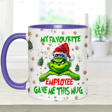 Load image into Gallery viewer, Personalized Grinch Accent Mug Custom Name Gift for Colleague