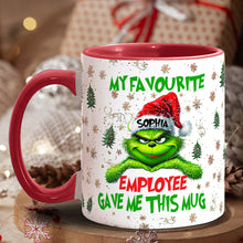 Load image into Gallery viewer, Personalized Grinch Accent Mug Custom Name Gift for Colleague