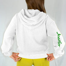 Load image into Gallery viewer, Personalized Grinch Waffle Hoodie Custom Name Gift for Christmas