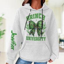 Load image into Gallery viewer, Personalized Grinch Waffle Hoodie Custom Name Gift for Christmas
