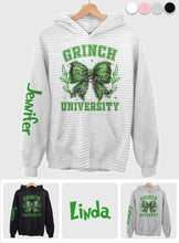 Load image into Gallery viewer, Personalized Grinch Waffle Hoodie Custom Name Gift for Christmas