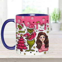Load image into Gallery viewer, Personalized Grinch Accent Mug with Custom Name for Christmas Gift