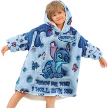 Load image into Gallery viewer, Personalized Ohana Blanket Hoodie Custom Name for Winter Gift