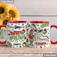 Load image into Gallery viewer, Personalized Grinch Christmas Accent Mug Custom Name Gift