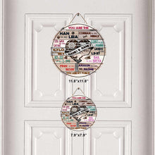 Load image into Gallery viewer, Personalized Round Wood Sign Custom Couple Names Engagement Gift