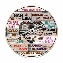 Load image into Gallery viewer, Personalized Round Wood Sign Custom Couple Names Engagement Gift