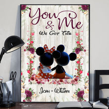 Load image into Gallery viewer, Personalized Mickey Mouse Canvas Art Custom Name Gift for Couple