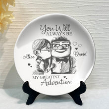 Load image into Gallery viewer, Personalized Ceramic Round Plate Custom Name Gift for Couple