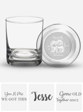 Load image into Gallery viewer, Personalized Engraved Whiskey Glass Custom Couples Gift