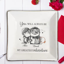 Load image into Gallery viewer, Personalized Ceramic Mouse Jewelry Dish Custom Name Gift for Couple