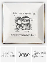 Load image into Gallery viewer, Personalized Ceramic Mouse Jewelry Dish Custom Name Gift for Couple