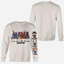 Load image into Gallery viewer, Personalized Horror Theme All-Over Shirt for Mom | Custom Name Gift
