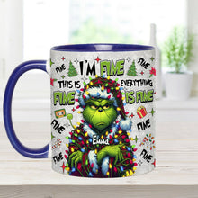 Load image into Gallery viewer, Personalized Christmas Accent Mug with Grinch Design for Mom