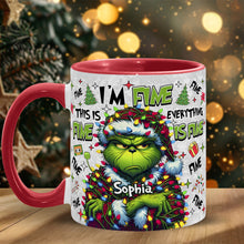 Load image into Gallery viewer, Personalized Christmas Accent Mug with Grinch Design for Mom