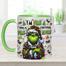 Load image into Gallery viewer, Personalized Christmas Accent Mug with Grinch Design for Mom