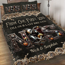 Load image into Gallery viewer, Personalized Nightmare Quilt Set Custom Name Gift for Couples