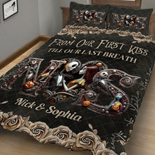 Load image into Gallery viewer, Personalized Nightmare Quilt Set Custom Name Gift for Couples