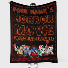 Load image into Gallery viewer, Personalized Horror Movie Watching Blanket Custom Name Gift for Halloween