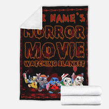 Load image into Gallery viewer, Personalized Horror Movie Watching Blanket Custom Name Gift for Halloween