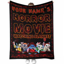 Load image into Gallery viewer, Personalized Horror Movie Watching Blanket Custom Name Gift for Halloween