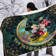 Load image into Gallery viewer, Personalized Hooded Blanket to the Moon and Back Gift for Couple