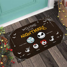 Load image into Gallery viewer, Personalized Halloween Doormat Custom Family Names Welcome Gift