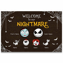Load image into Gallery viewer, Personalized Halloween Doormat Custom Family Names Welcome Gift