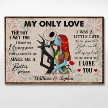 Load image into Gallery viewer, Personalized Nightmare Before Christmas Poster Custom Couple Gift for Engagement Anniversary
