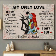 Load image into Gallery viewer, Personalized Nightmare Before Christmas Poster Custom Couple Gift for Engagement Anniversary