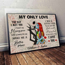 Load image into Gallery viewer, Personalized Nightmare Before Christmas Poster Custom Couple Gift for Engagement Anniversary