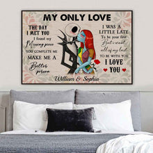 Load image into Gallery viewer, Personalized Nightmare Before Christmas Poster Custom Couple Gift for Engagement Anniversary