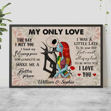 Load image into Gallery viewer, Personalized Nightmare Before Christmas Poster Custom Couple Gift for Engagement Anniversary