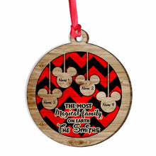 Load image into Gallery viewer, Personalized Mickey Mouse Family Wood Ornament Custom Names Christmas Gift