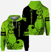 Load image into Gallery viewer, Personalized Grinch Hoodie and Leggings Set for Christmas