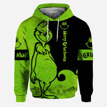 Load image into Gallery viewer, Personalized Grinch Hoodie and Leggings Set for Christmas