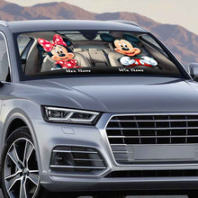Load image into Gallery viewer, Personalized Mickey and Minnie Car Sunshade Custom Name Gift for Couples