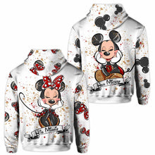 Load image into Gallery viewer, Personalized Mouse Ears Hoodie & T-Shirt Set for Couples - Unique Gift Idea