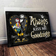 Load image into Gallery viewer, Personalized Nightmare Couple Poster Always Kiss Me Goodnight Gift