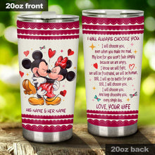 Load image into Gallery viewer, Personalized Couple Tumbler with Love Message Custom Names Gift for Wedding Anniversary