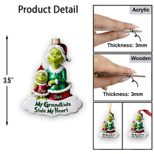 Load image into Gallery viewer, Personalized Grinch Grandkids Ornament Custom Name Gift for Grandma