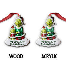 Load image into Gallery viewer, Personalized Grinch Grandkids Ornament Custom Name Gift for Grandma
