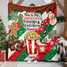 Load image into Gallery viewer, Personalized Christmas Movie Watching Blanket Custom Name Gift